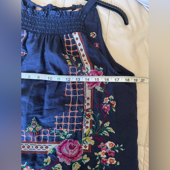 Free People Navy Floral Embroidered Tank - Picture 6 of 8